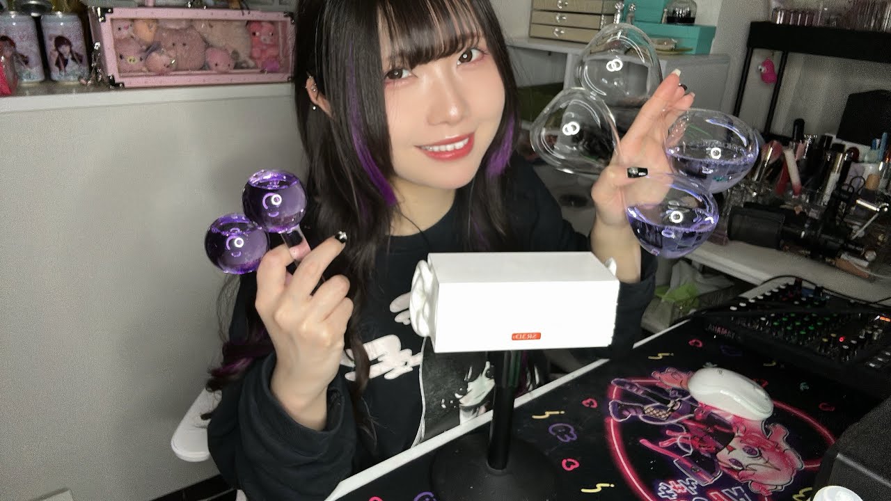 ASMR バブルタイマーとフェイスボールであなたのお耳を癒す【水の音、ガラスタッピング】