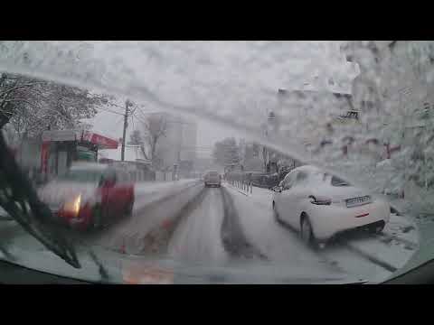 Driving through a blizzard in Belgrade
