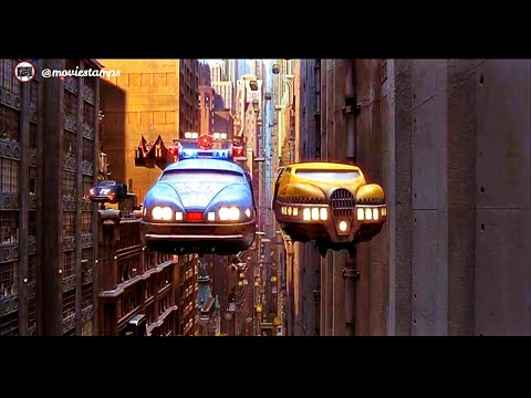 The Fifth Element - Car chase scene | McDonald's scene | Bruce Willis | Milla Jovovich