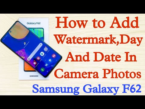 How to add date-time and watermark in picture in Samsung galaxy f62|galaxy F62 में water mark add