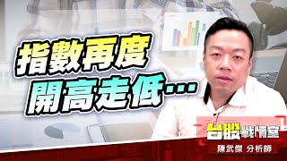 指數再度開高走低…多頭反攻結束了嗎?!#加權指數#反市場｜小武哥投資事務所｜陳武傑 (圖)