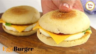 Homemade McDonalds Egg Burger Recipe by Tiffin Box | How to make Egg McMuffin, English muffin