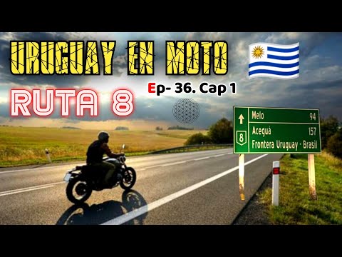 VIAJANDO en MOTO por  RUTA 8 de URUGUAY, Montevideo, Pando, Canelones, Minas, Mariscala, Varela, 33