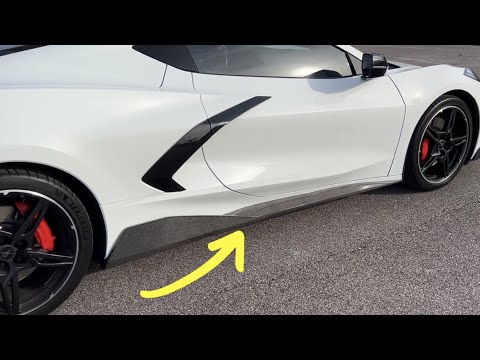 ✅How to Install C8 Corvette 5VM Carbon Fiber Side Skirt Rocker with 3M Tape & Aluminum Rivets DIY