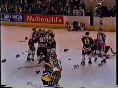 Cardiff Devils vs Nottingham Panthers Bench Clearing Brawl