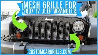 Jeep Wrangler 2007-2017 JK Mesh Grill Installation How-To by customcargrills.com