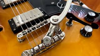 Video thumbnail for Install tremolo system(Goldo Les Trem LP type) to epiphone ES-339 by tessy.