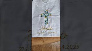 Košieľka na krst Sabína / krstová košieľka s krížom