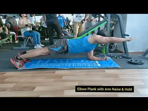 Elbow Plank with Arm Raise &amp; Hold