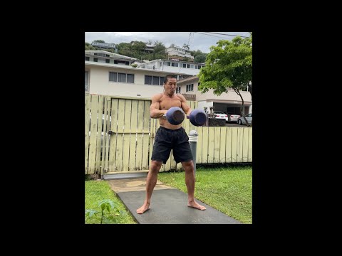 Day 264 - Double and Single 20 kg. Kettlebell Exercises - February 3, 2021 12:10 pm.