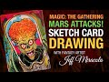 Magic The Gathering Artist Proof Card Sketch Of Mars Attacks By Artist Jeff Miracola