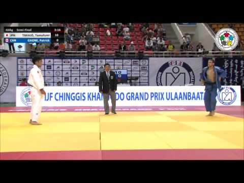 Tomofumi TAKAJO (JPN) Vs Patrick GAGNE (CAN) - Judo Grand Prix Ulaanbaatar 2014 [-66kg]