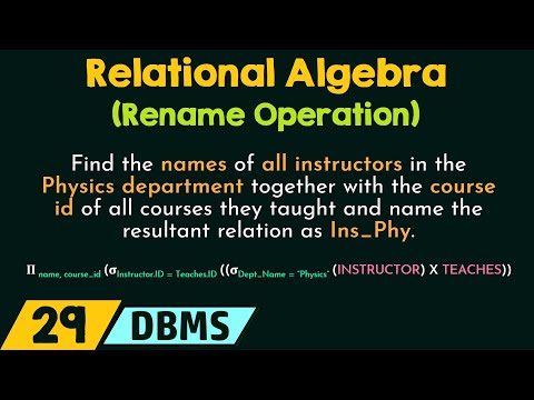 Relational Algebra Rename Operation