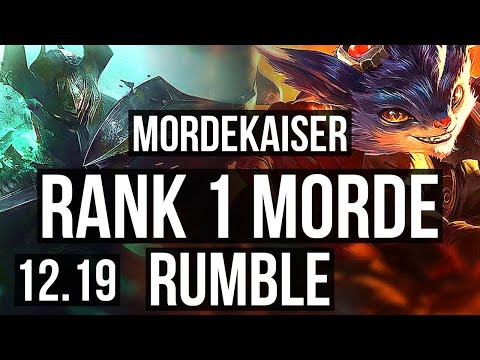 MORDEKAISER vs RUMBLE (JNG) | Rank 1 Morde, 14/2/5, 1000+ games, Legendary | EUW Challenger | 12.19
