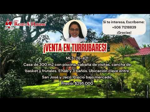 Venta Turrubares Casa Quinta con Piscina y Cabaña