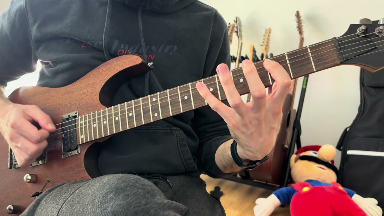 Roberto Barlocci playing a low-tuned djent metal cover of David Guetta's Dangerous on guitar