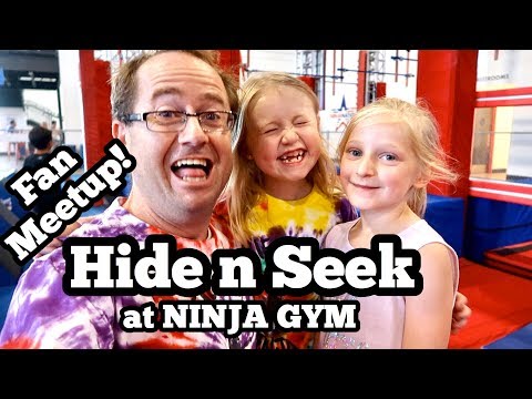when she Plays HIDE and SEEK with a Tie-Dye Ninja Fan at a Ninja Gym