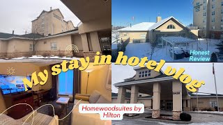 Full Hotel Room Tour | Homewood suites by Hilton | Canada Hotel Vlog 😍 #hilton #