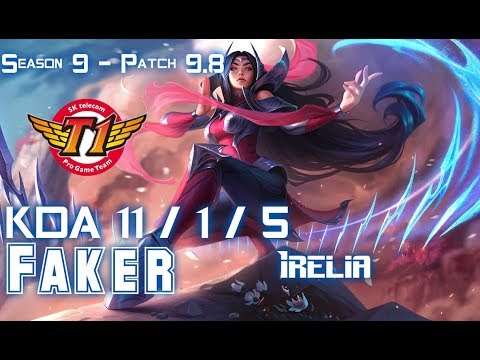 SKT T1 Faker IRELIA vs AATROX Mid - Patch 9.8 KR Ranked