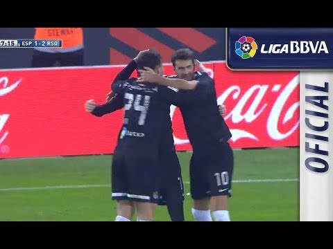 Gol de Stuani en propia (1-2) en el RCD Espanyol - Real Sociedad - HD