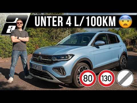 2024 VW T-Cross (1.0 TSI, DSG) | This is how much it really consumes! | 80 vs. 130 vs. full throttle