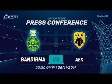 Teksüt Bandirma v AEK - Press Conference - Basketball Champions League 2019-20