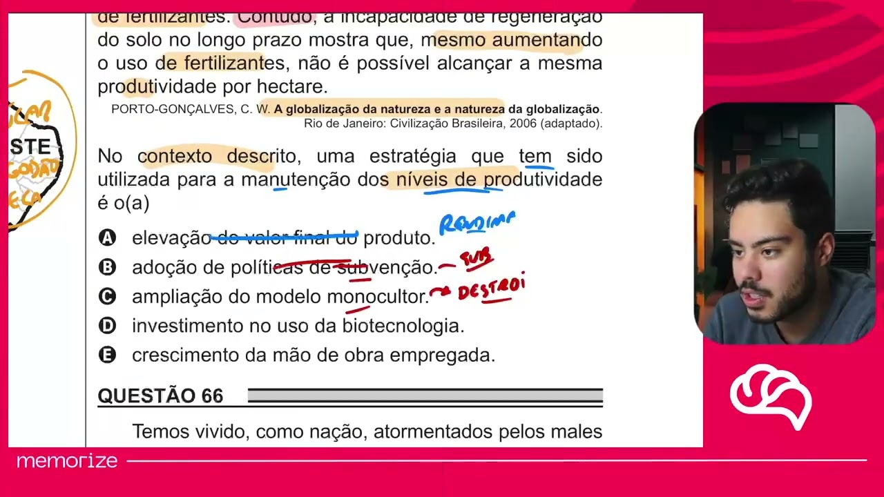 Resolução em Vídeo — Questão 65 ENEM 2018 PPL