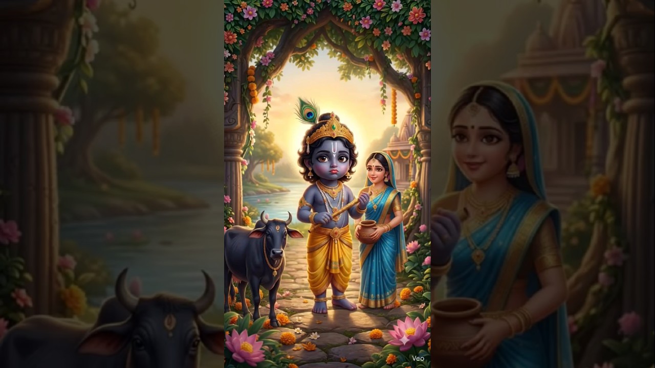 कृष्ण जी की मीठी बाल विनती 😍 राधिका गौरी से मैया करा दो मेरा ब्याह #RadhaKrishna #Bhakti #Shorts