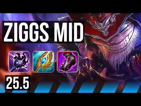 ZIGGS vs SYNDRA (MID) | 6/0/8, 1400+ games, Dominating | EUW Grandmaster | 25.5
