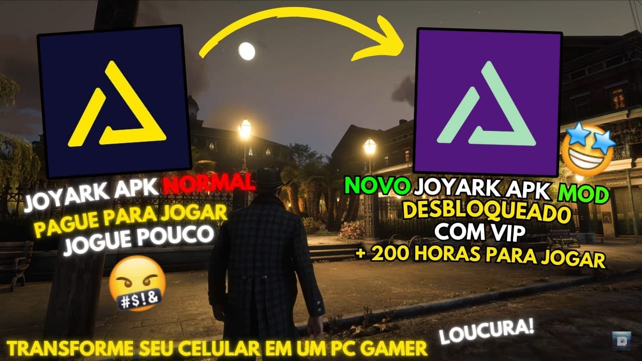 SAIU! NOVO APK MOD DO JOYARK COM TEMPO INLIMITADO PARA JOGAR JOGOS DE PC E PS5 NO SEU CELULAR! 2024
