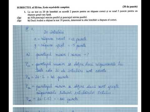 La un test cu 20 de intrebari se acorda 2 puncte pentru un raspuns corect si se scad 5 puncte