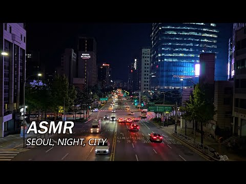Seoul city night street Sounds and Traffic Sounds for Sleep and Study/ Relaxing City ASMR #SEOULLIVE