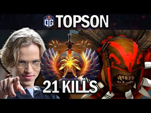 OG.TOPSON SMURF BLOODSEEKER WITH 21 KILLS - DOTA 2 7.28 GAMEPLAY