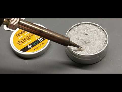 Using a tip tinner to clean and help maintain your soldering tips.   Never sand or scrape the tip.