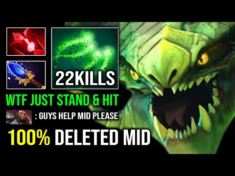 How to 100% Delete Mid with 6Min Boots of Travel AoE Disarm OP Poison Slow DPS 7.32e Dota 2