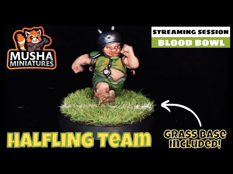 How to Paint BLOOD BOWL HALFLINGS with GRASS BASE! - Painting Miniatures Warhammer Tutorial Beginner