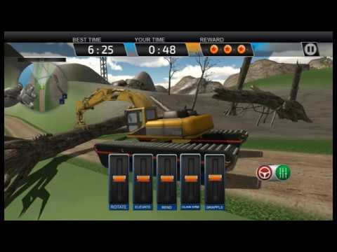 Amphibious Excavator Construction Crane Simulator Video