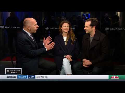 Keri Russell and Matthew Rhys Interview at NY Rangers Game- Feb 25th, 2018