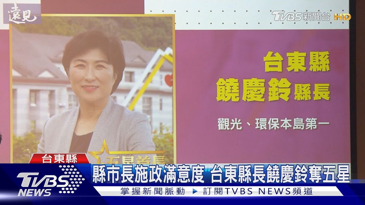 縣市長施政滿意度 台東縣長饒慶鈴奪五星