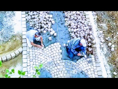 NATURSTEIN PFLASTERN | SEGMENTBOGEN VERLEGEN PORPHYR BASALT GRANIT |MOSAIK,GROß,KLEINPFLASTER PROFIS