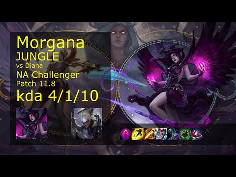 Morgana Jungle vs Diana - NA Challenger 4/1/10 Patch 11.8 Gameplay