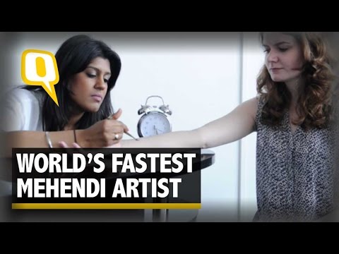World’s Fastest Mehendi Artist Displays Her Skills