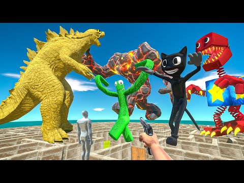 FPS AVATAR SAVE CROCODILE GODZILLA FROM CREEPY MONSTERS MAZE - Animal Revolt Battle Simulator ARBS