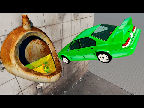 Incredible Epic High Speed Jumping Into Old Stinky Urinal Toilet - Beamng Drive | Mad Cars