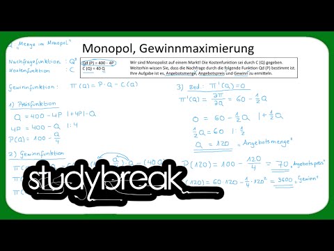 Monopol, Gewinnmaximierung, Preisfunktion | Mikroökonomie