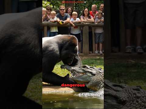 Gorilla VS Crocodile Come Face to Face! - Gorilla's Show Gone Wrong!