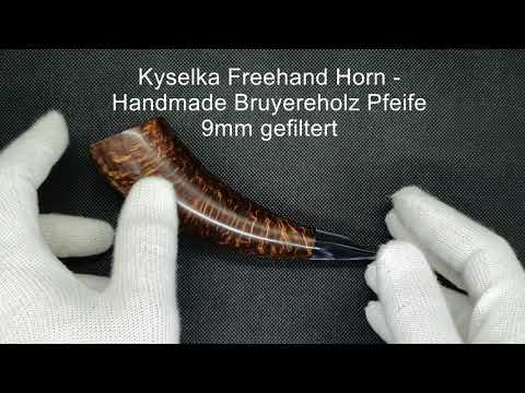 Kyselka Freehand Horn Handmade Bruyereholz Pfeife 9mm gefiltert