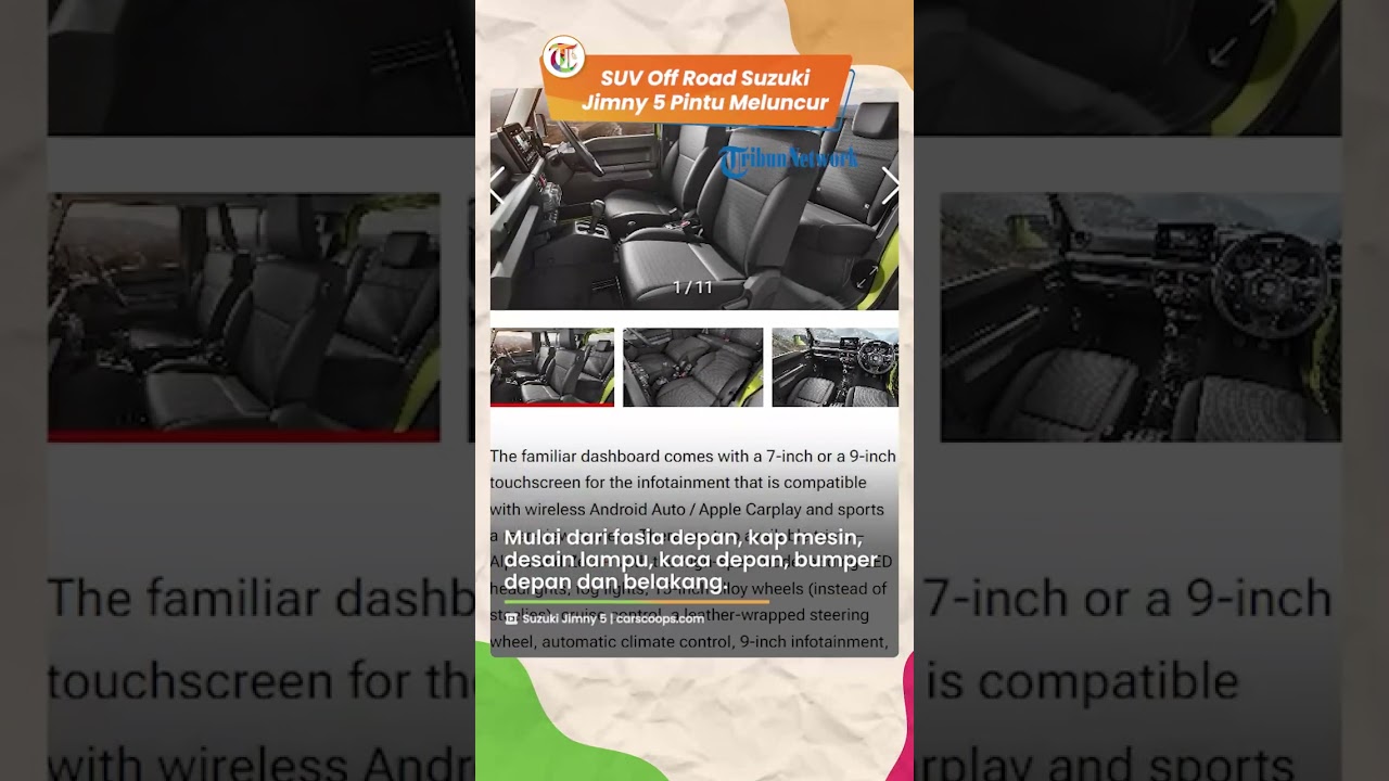 Mobil Baru SUV Off Road Suzuki Jimny 5 Pintu Meluncur, Dimensi Lebih