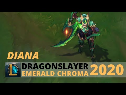 Dragonslayer Diana Emerald Chroma 2020 - League Of Legends