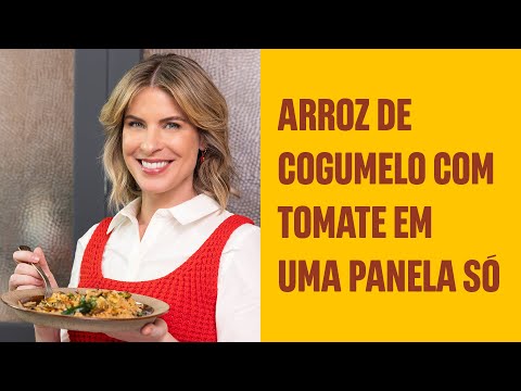 Arroz de cogumelo com tomate em uma panela só